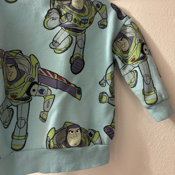 Disney Pixar Toy Story Size 2T Light Blue Buzz Lightyear Fleece Sweatshirt Pre❤️ - Picture 12 of 13